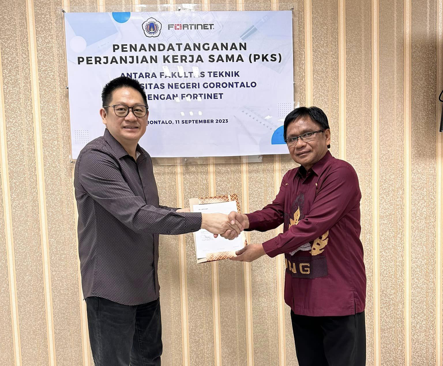 Penandatanganan Kerja Sama antara Fakultas Teknik dan Fortinet